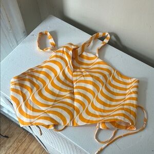 Zara Yellow Gold Halter Crop Tank Top